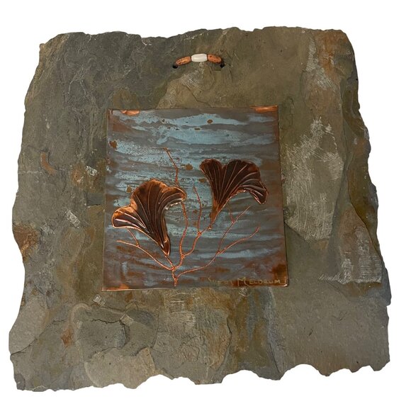 Copper & Slate Wall Art By Sheri Meldrum 11" x 12" - Picture 1 of 7